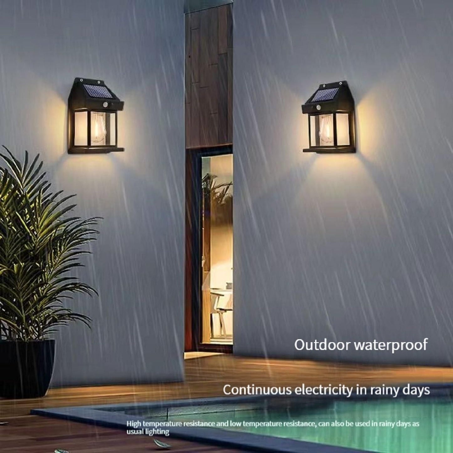 EcoGlow Solar Outdoor Wall Light - Sustainable Wellness Lighting